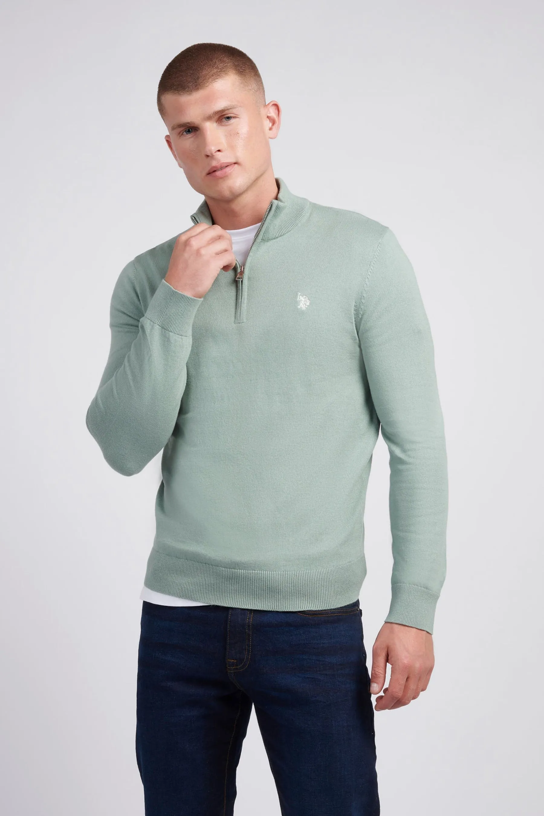 U.S. Polo Assn. Uomo regular Uomo - Fit Collo a imbuto  1/4 Zip Jumper    